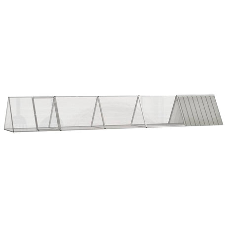 Vidaxl konijnenhok 504,5x80,5x71 cm gegalvaniseerd staal grijs