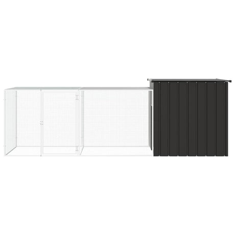 VidaXL Kippenhok 300x91x100 cm gegalvaniseerd staal antracietkleurig