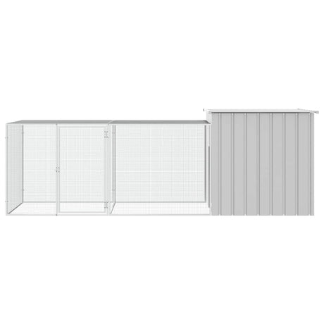 VidaXL Kippenhok 300x91x100 cm gegalvaniseerd staal grijs