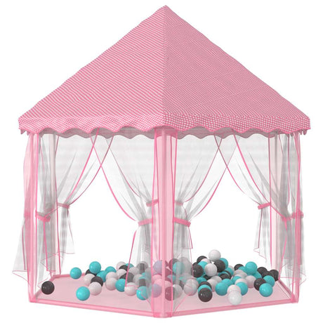 Vidaxl prinsessenspeeltent met 250 ballen 133x140 cm roze