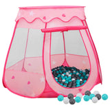 VidaXL Kinderspeeltent met 250 ballen 102x102x82 cm roze