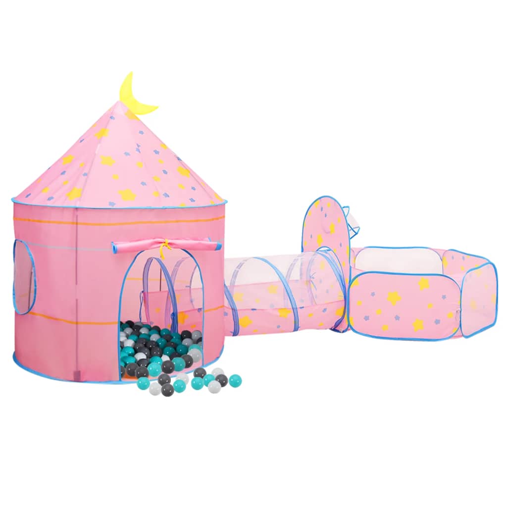 VidaXL Kinderspeeltent met 250 ballen 301x120x128 cm roze