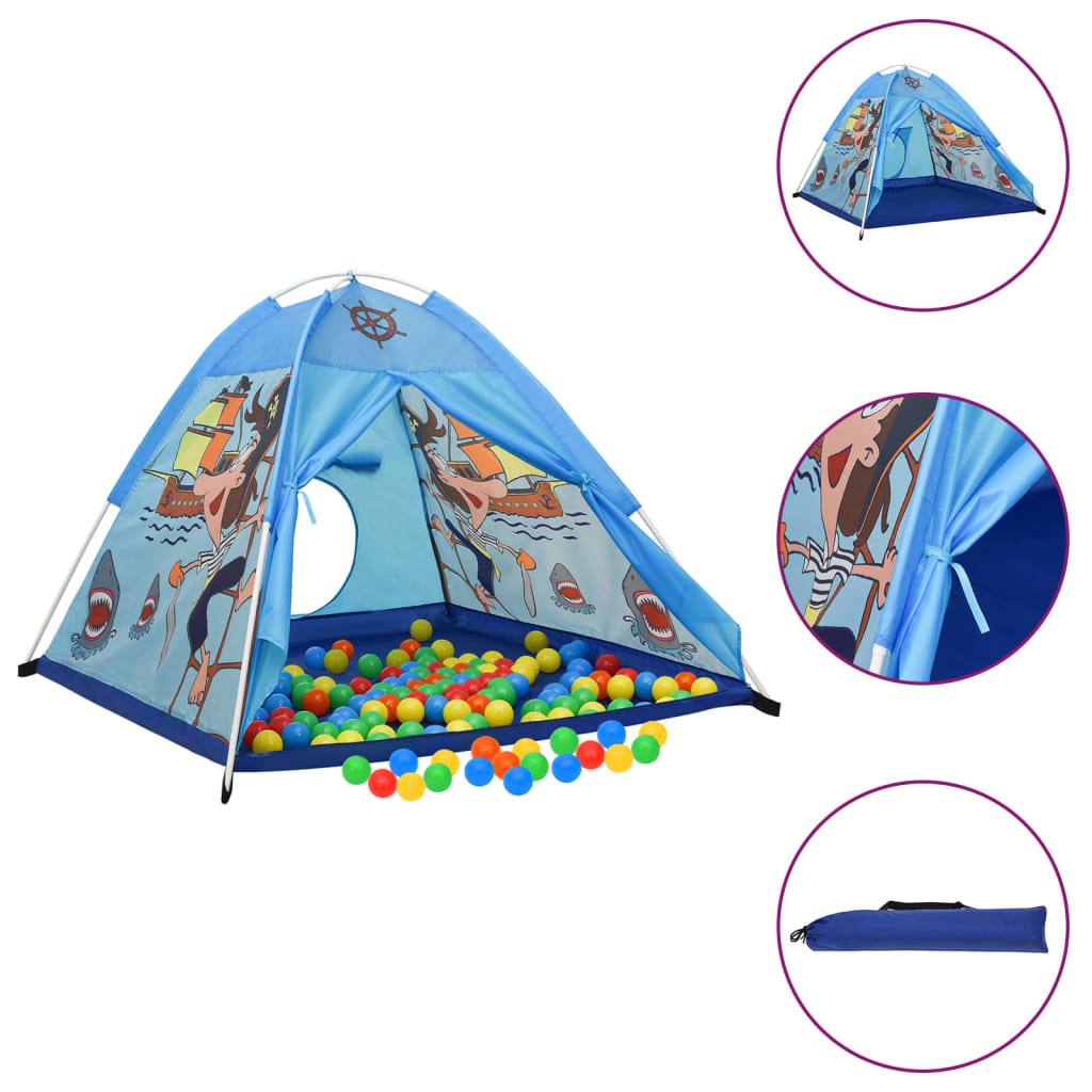 VidaXL Kinderspeeltent met 250 ballen 120x120x90 cm blauw