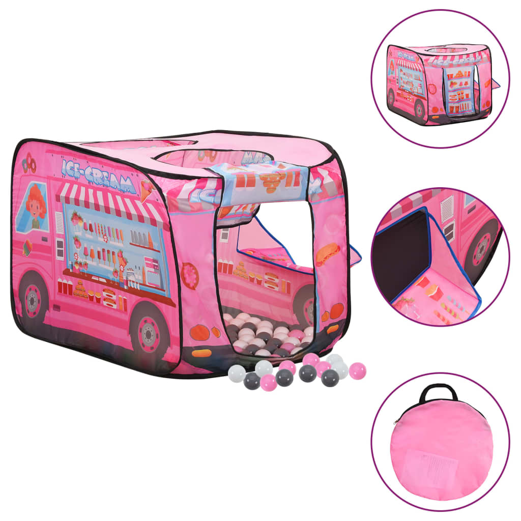 VidaXL Kinderspeeltent met 250 ballen 70x112x70 cm roze