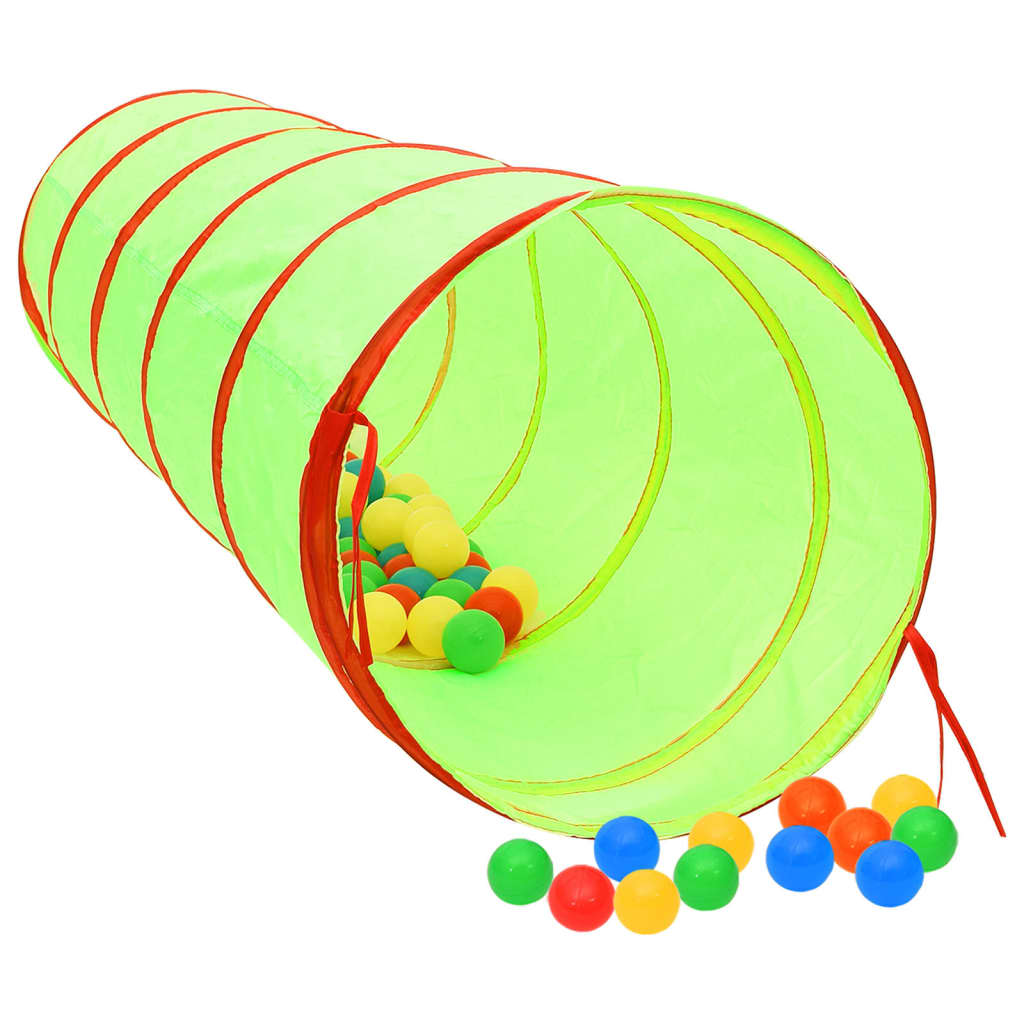 VidaXL Kinderspeeltunnel met 250 ballen 175 cm polyester groen