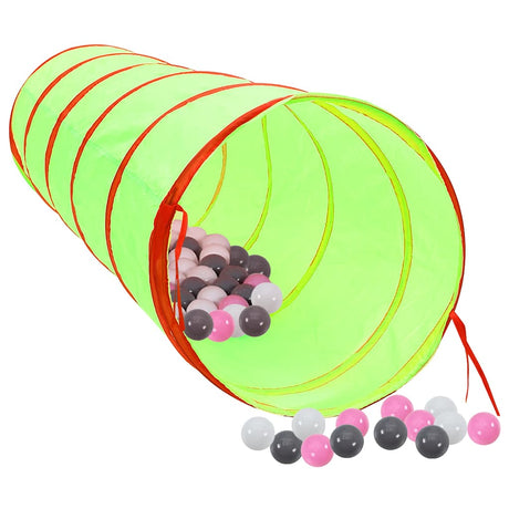 Vidaxl kinderspeeltunnel met 250 ballen 175 cm polyester groen