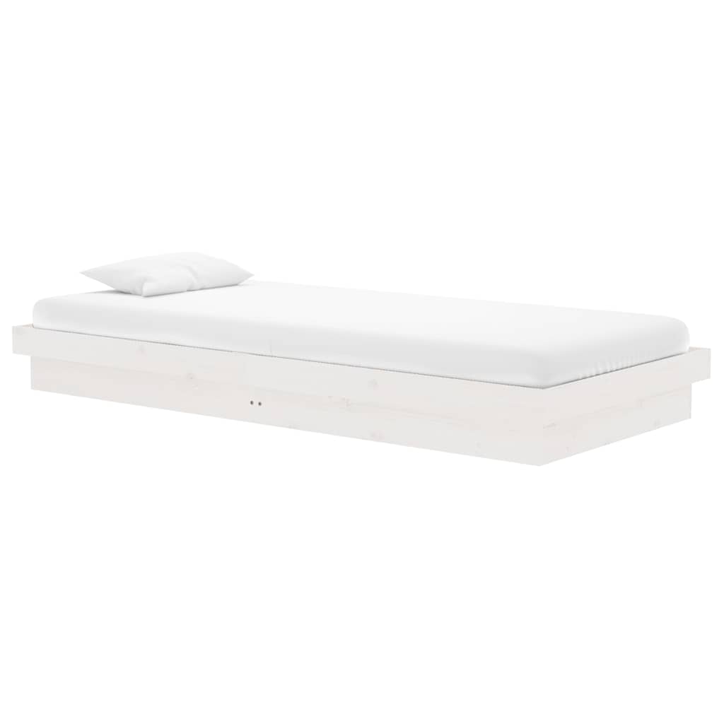 Vidaxl bedframe massief hout wit 90x200 cm