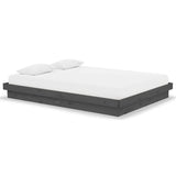Vidaxl bedframe massief hout grijs 140x190 cm