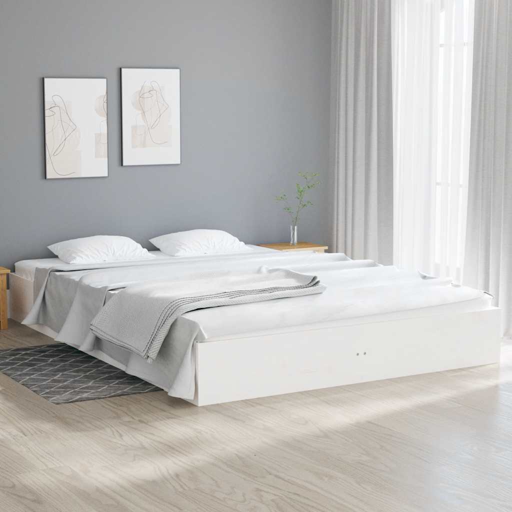 Vidaxl bedframe massief hout wit 120x200 cm