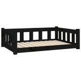 Vidaxl hondenmand 95,5x65,5x28 cm massief grenenhout zwart