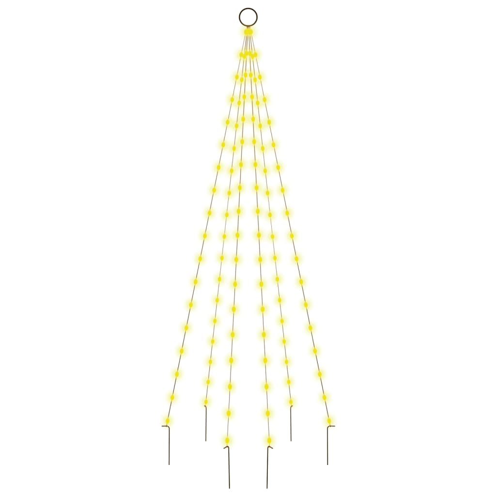 Vidaxl vlaggenmast kerstboom 108 led's warmwit 180 cm