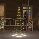 Vidaxl vlaggenmast kerstboom 108 led's warmwit 180 cm