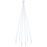 Vidaxl vlaggenmast kerstboom 108 led's koudwit 180 cm