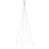 Vidaxl vlaggenmast kerstboom 108 led's koudwit 180 cm
