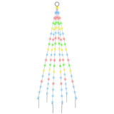 Vidaxl vlaggenmast kerstboom 108 led's meerkleurig 180 cm