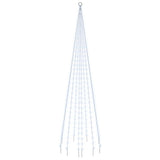 VidaXL Vlaggenmast kerstboom 310 LED's koudwit 300 cm