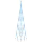 Vidaxl vlaggenmast kerstboom 310 led's blauw 300 cm