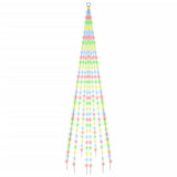 VidaXL Vlaggenmast kerstboom 310 LED's meerkleurig 300 cm