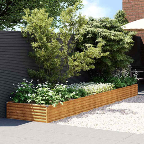 Vidaxl plantenbak verhoogd 482x100x36 cm cortenstaal