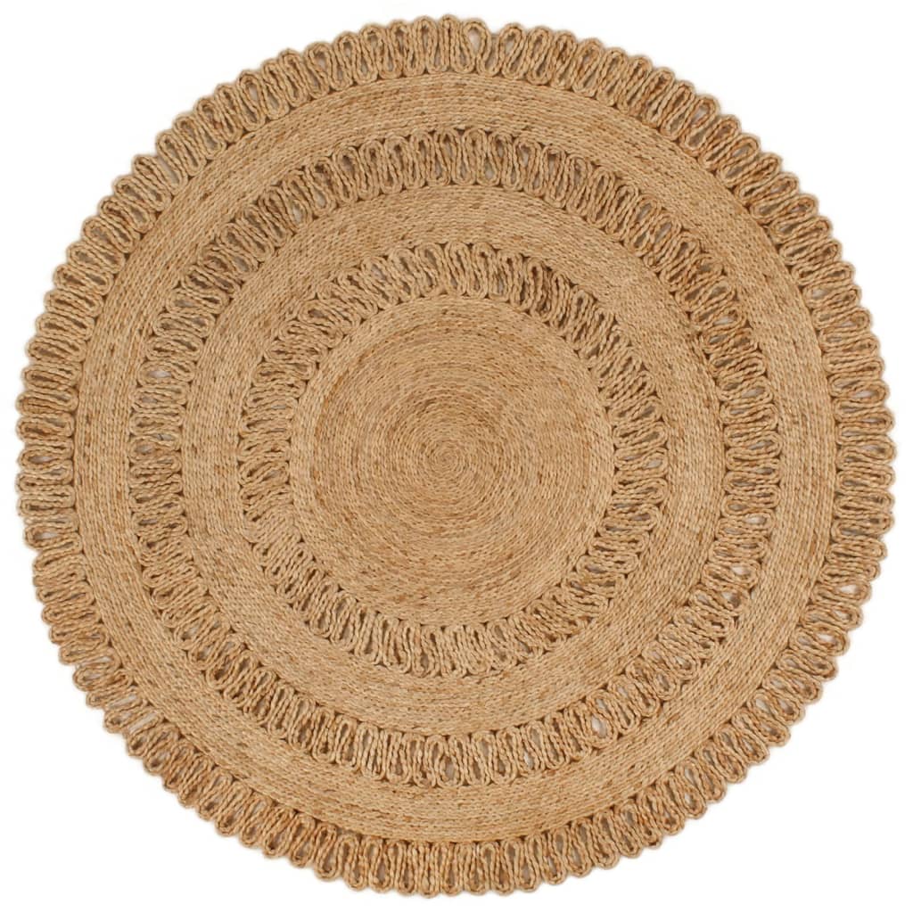 Vidaxl tapijt rond 120 cm gevlochten jute