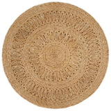 VidaXL Tapijt rond 90 cm gevlochten jute