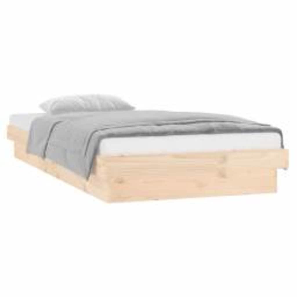Vidaxl bedframe led massief hout 100x200 cm