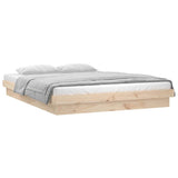 Vidaxl bedframe led massief hout 180x200 cm