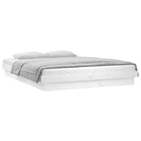 Vidaxl bedframe led massief hout wit 180x200 cm