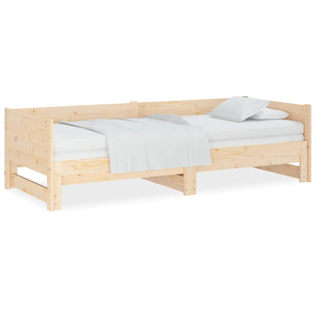 Vidaxl slaapbank uitschuifbaar massief grenenhout 2x(90x190) cm