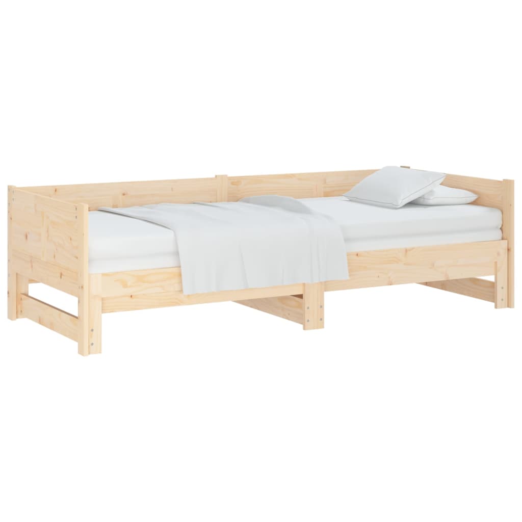 Vidaxl slaapbank uitschuifbaar massief grenenhout 2x(90x190) cm