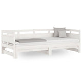 Vidaxl slaapbank uitschuifbaar massief grenenhout wit 2x(80x200) cm