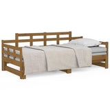 Vidaxl slaapbank uitschuifbaar grenenhout honingbruin 2x(90x200) cm