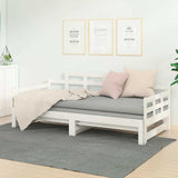 Vidaxl slaapbank uitschuifbaar massief grenenhout wit 2x(80x200) cm