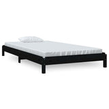 Vidaxl bed stapelbaar 90x200 cm massief grenenhout zwart