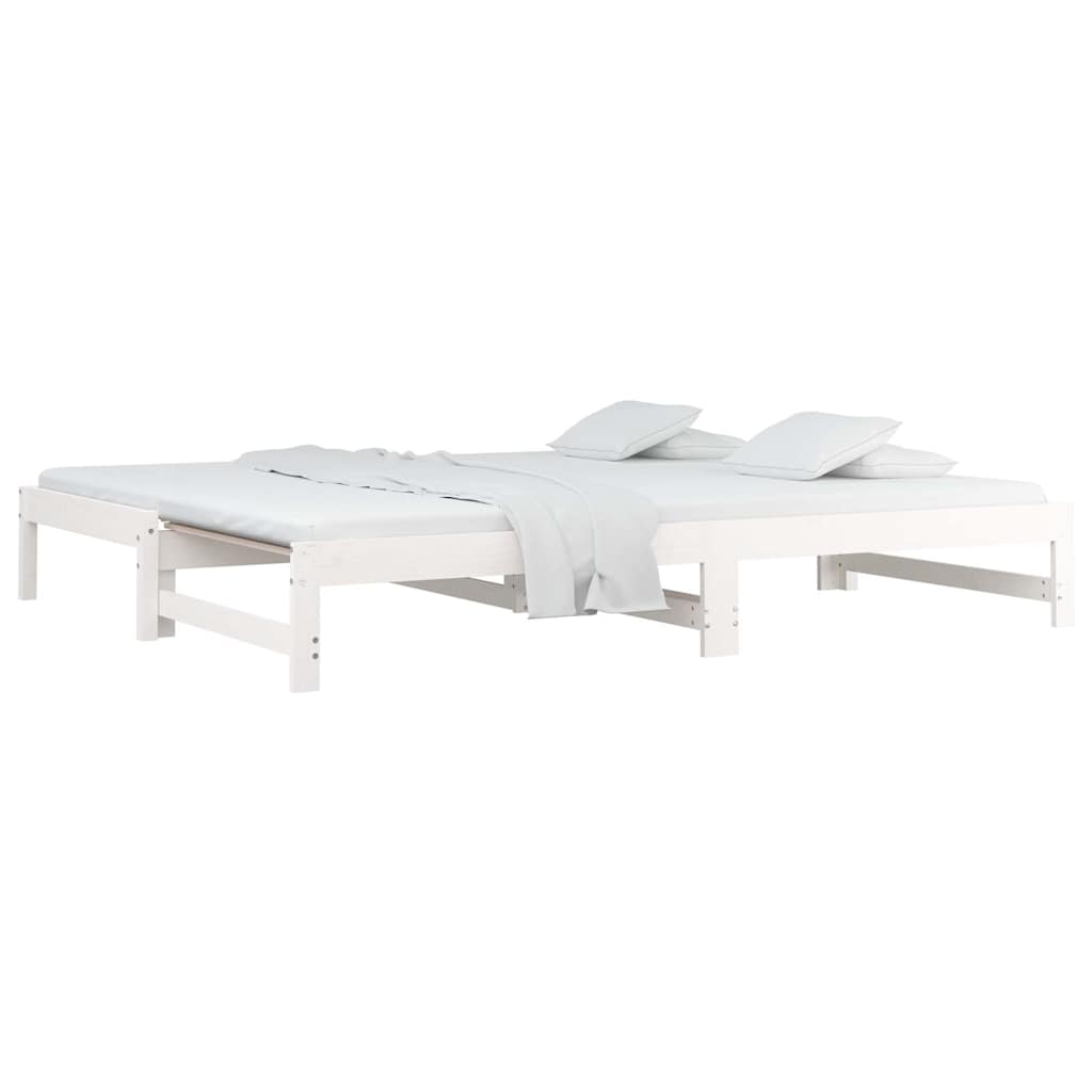 Vidaxl slaapbank uitschuifbaar massief grenenhout wit 2x(90x200) cm