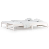 Vidaxl slaapbank uitschuifbaar massief grenenhout wit 2x(90x190) cm