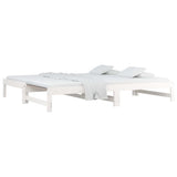 Vidaxl slaapbank uitschuifbaar massief grenenhout wit 2x(90x190) cm