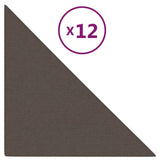 VidaXL Wandpanelen 12 st 0,54 m² 30x30 cm stof taupe
