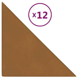 Vidaxl wandpanelen 12 st 0,54 m² 30x30 cm fluweel bruin