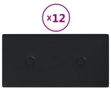Vidaxl wandpanelen 12 st 0,54 m² 30x15 cm kunstleer zwart