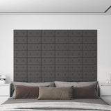 Vidaxl wandpanelen 12 st 0,54 m² 30x15 cm kunstleer grijs