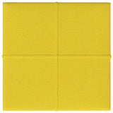 VidaXL Wandpanelen 12 st 1,08 m² 30x30 cm stof lichtgeel