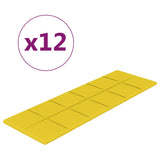 Vidaxl wandpanelen 12 st 3,24 m² 90x30 cm stof lichtgeel