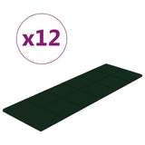 VidaXL Wandpanelen 12 st 3,24 m² 90x30 cm fluweel donkergroen