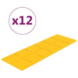 VidaXL Wandpanelen 12 st 3,24 m² 90x30 cm fluweel geel