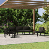 Vidaxl 5-delige loungeset met kussens aluminium antracietkleurig