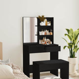 Vidaxl kaptafel met spiegel 74,5x40x141 cm zwart