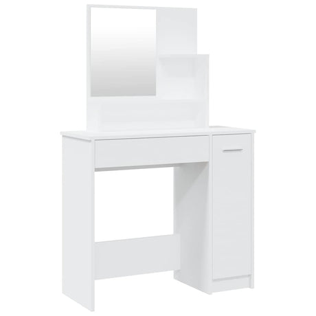 Vidaxl kaptafel met spiegel 86,5x35x136 cm wit
