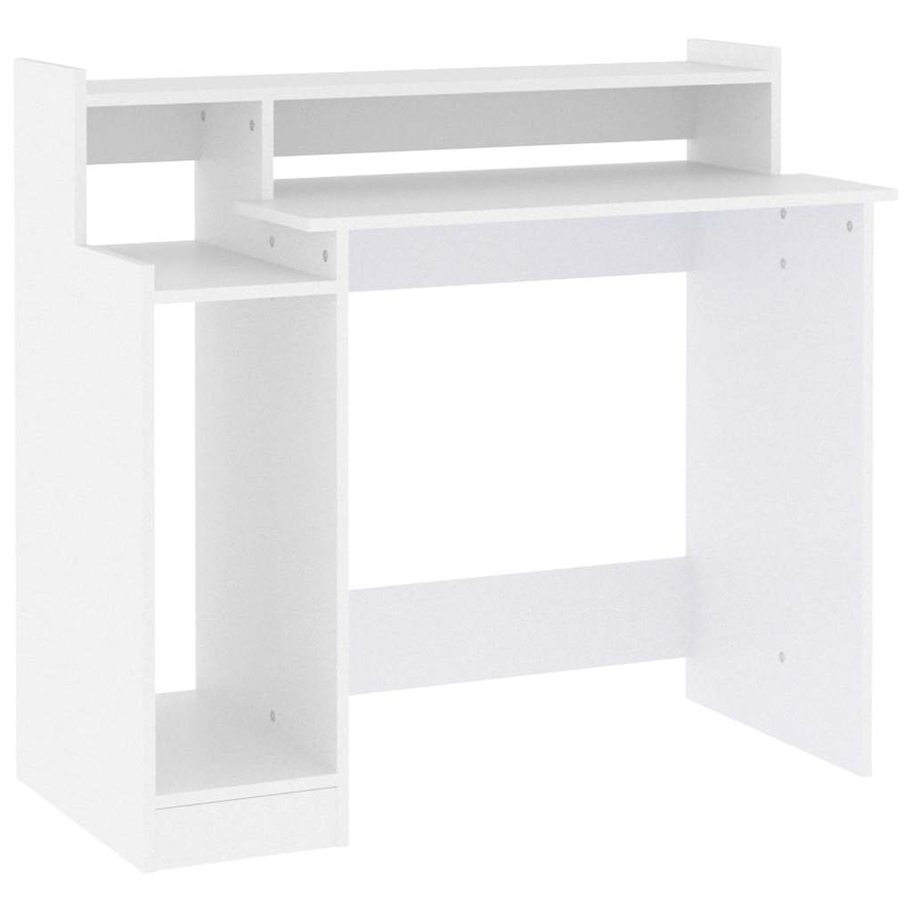 Vidaxl bureau met led-verlichting 97x45x90 cm bewerkt hout wit