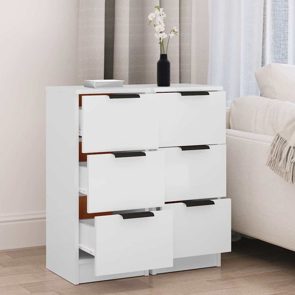 Vidaxl dressoirs 2 st 30x30x70 cm bewerkt hout wit
